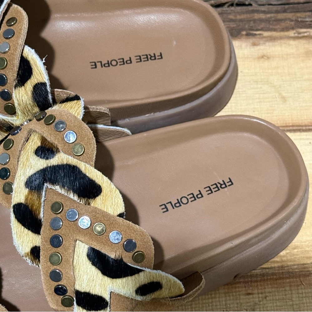 *NEW*‎ FREE PEOPLE Leo Sandal / Leopard Size 10 A17 - Picture 7 of 11